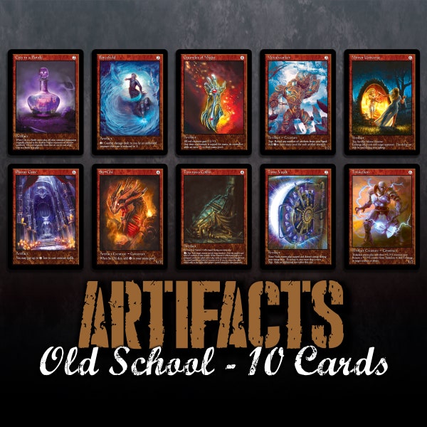 Artifacts (Old School) Set of 10 (Custom Cards Altered Art) + 2 Bonus Cards