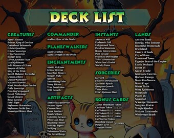 Cat Commander Tribal Deck, High Quality MTG Proxies for Commander EDH,  Arahbo, Roar or the World Full 100 Card Deck With Custom Art + Bonus - Etsy