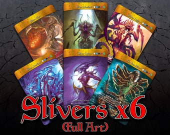 Full Art Slivers - 6 Card Bundle (Custom Cards Alternate Art) + 2 Bonus Cards