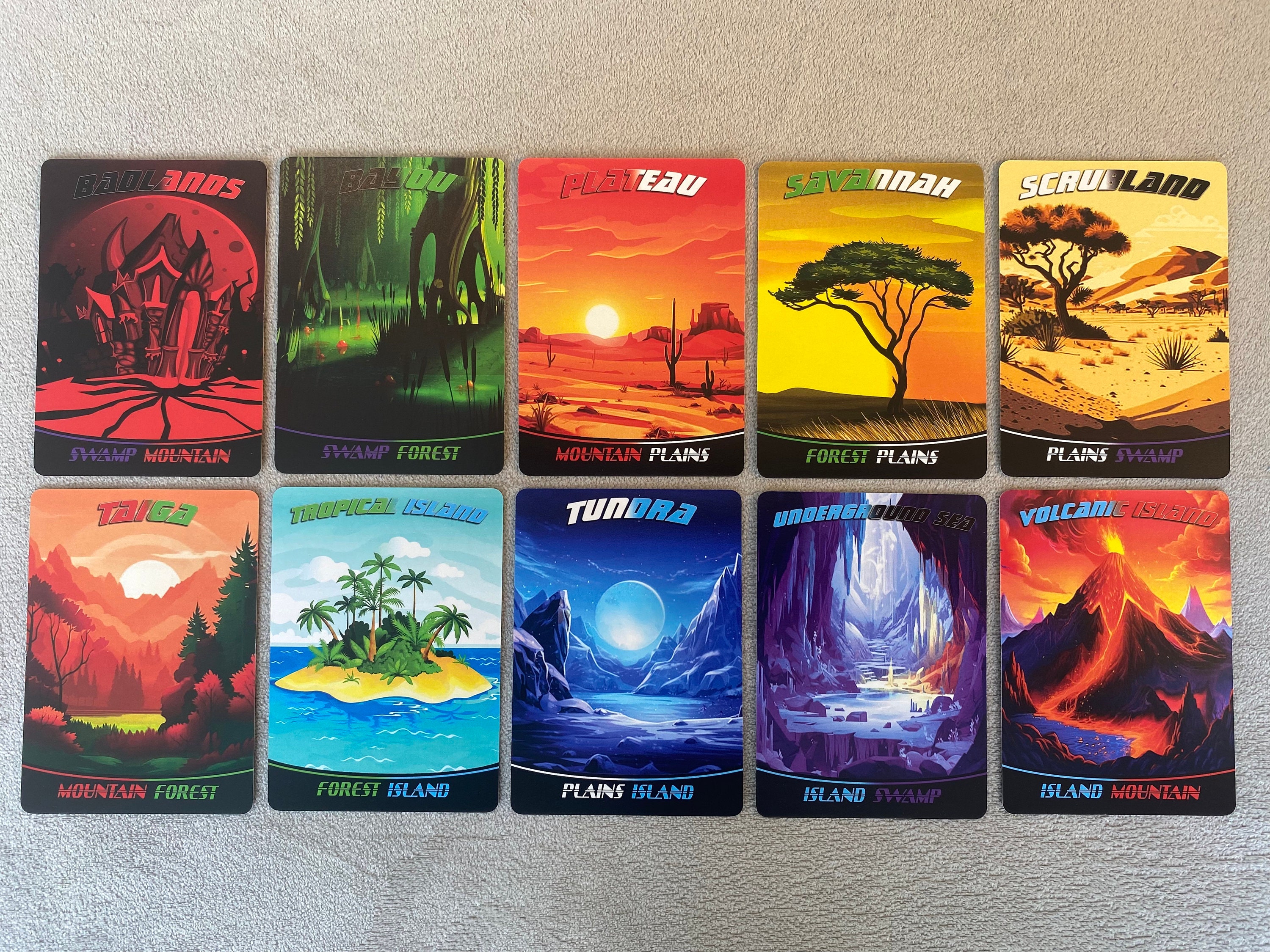 DUAL LANDS Set #5 - Full Art - 10 MTG Proxy Dual Lands, 2