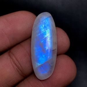 White Rainbow Moonstone Cabochon...Oval Cabochon...30x12x6 mm...20 Cts...A#M2365