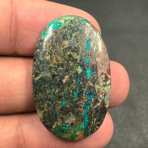 Chrysocolla Cabobhon...Oval Cabobhon...35x25x6 mm...41 Cts...A#H3643