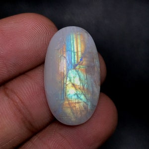White Rainbow Moonstone Cabochon...Oval Cabochon...26x15x6 mm...19 Cts...A#M2360