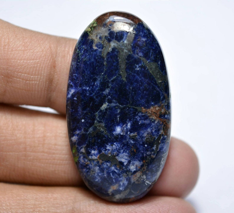 Canadian Blue Sodalite Cabochon...Oval Cabochon...41x23x6 mm..51 Cts...#E7057