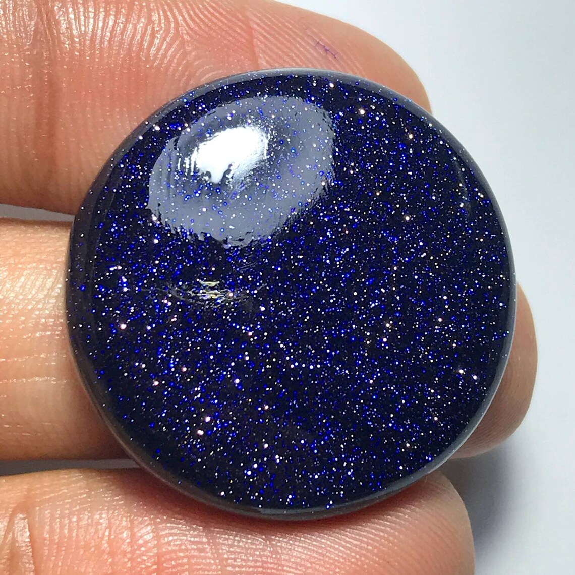 Lab Created Galaxy Stone Cabochon.. Blue Sunstone Etsy