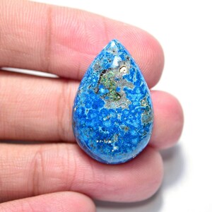 Peruvian Azurite With Shattuckite Cabochon...Top Grade Azurite Cabochon...Pear Cabochon...27x18x6 mm..22 Cts..#G434