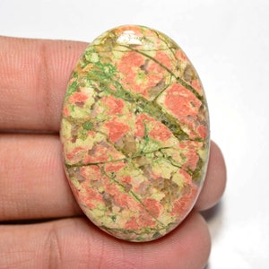 Cabochon en Unakite...Cabochon ovale...37x26x6mm...48Cts...#i3236