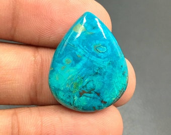 Peruaanse Chrysocolla Cabochon...Peer Cabochon...25x20x6 mm...23 Cts...A#L3944