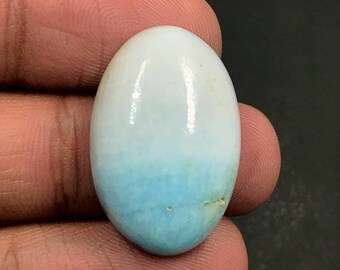 Caribische Blauwe Calciet Cabochon... OVAL Cabochon... 26x18x8 mm... 29 Cts... A#E2702