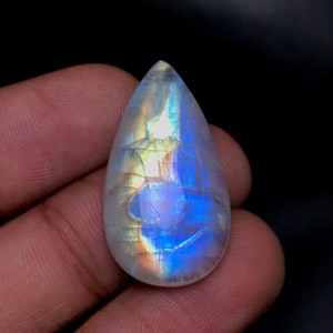 White Rainbow Moonstone Cabochon...Pear Cabochon...30x16x8 mm...28 Cts...A#M2375