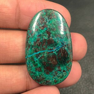 Chrysocolla Cabobhon...Pear Cabobhon...36x22x6 mm...49 Cts...A#H3653