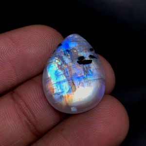 White Rainbow Moonstone Cabochon...Pear Cabochon...22x17x5 mm...17 Cts...A#M2378