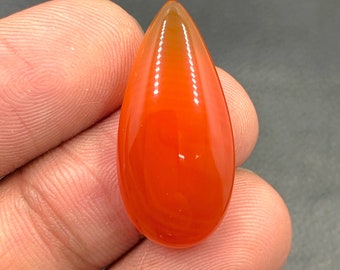 Carnelian Cabochon...Pear Cabochon...28x13x6 mm...16 Cts...A#M5770