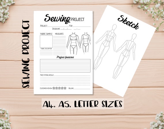 Sewing Project Printable 2 Pages Sewing Planner Printable | Etsy