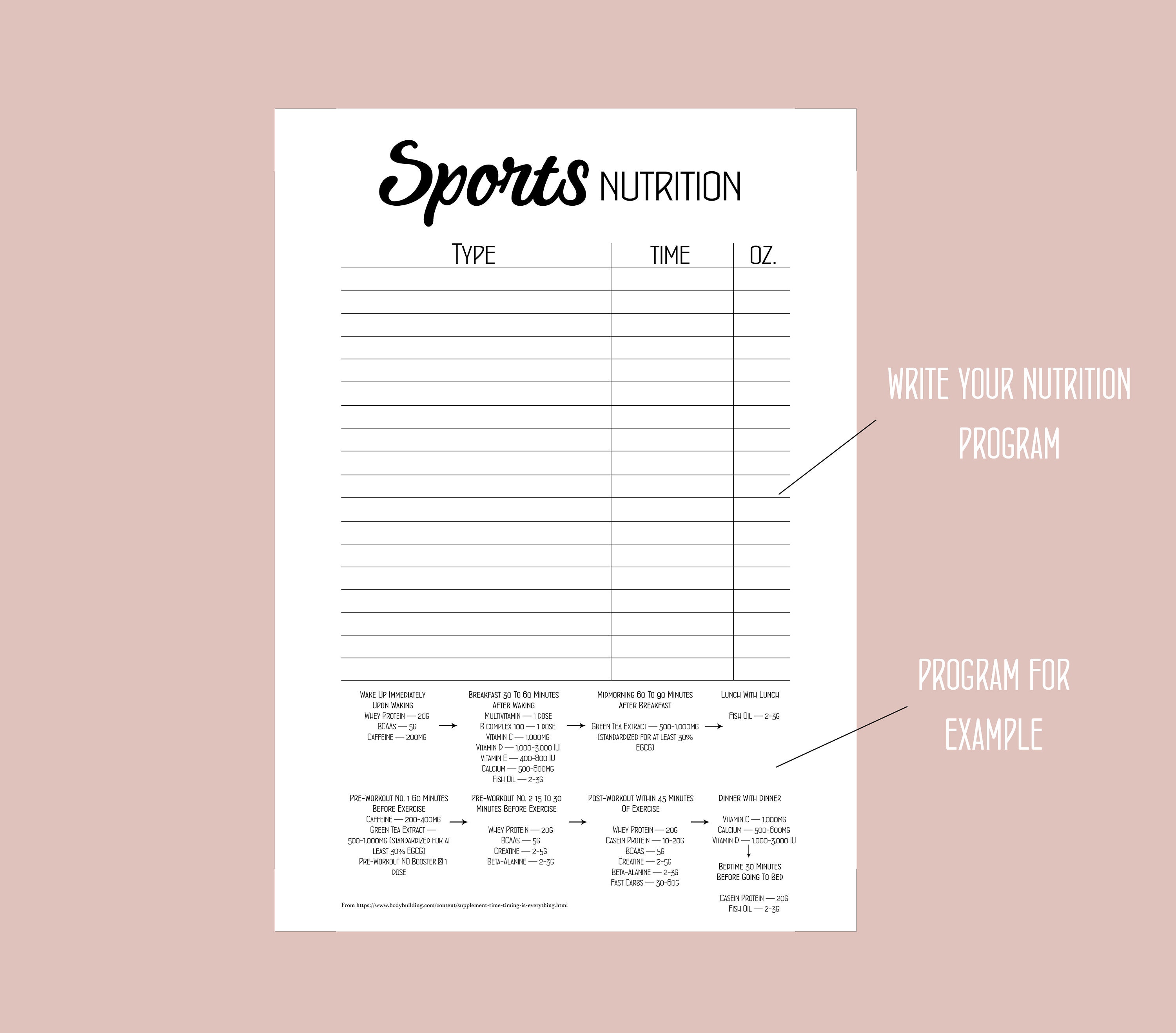 Fitness journal printable Workout planner Sport planner Etsy