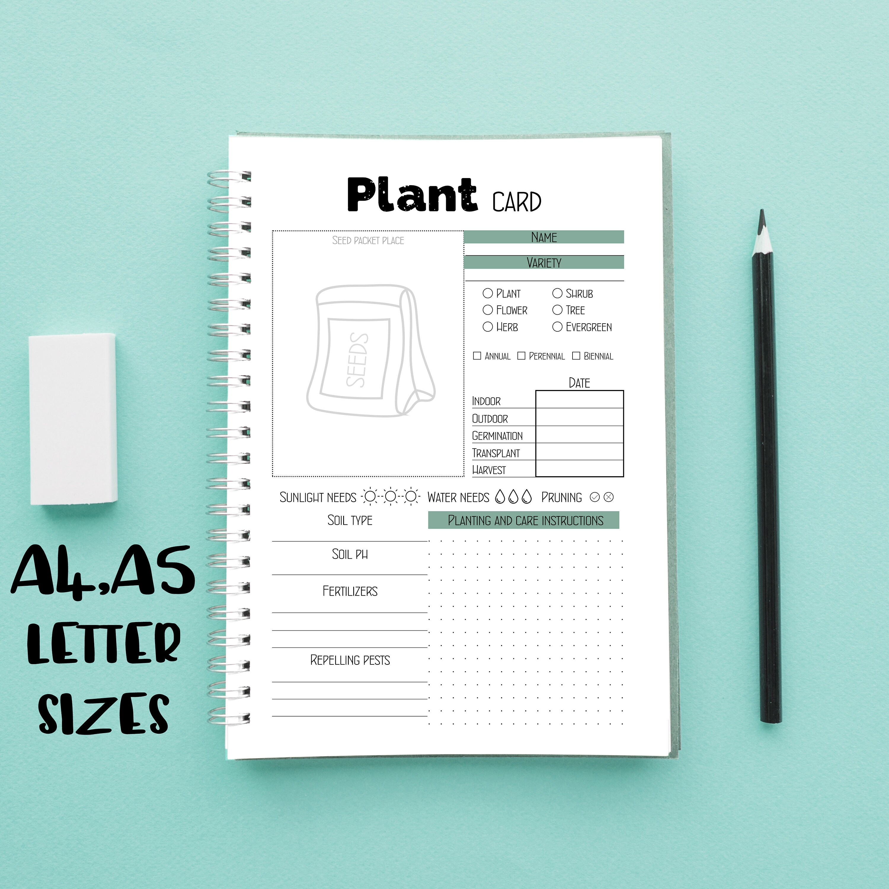 Plant Care Card Plant Identification Card Plants Care Etsy