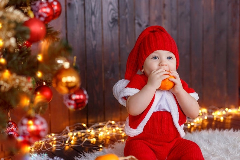 My first christmas outfit boy baby santa hat toddler Etsy