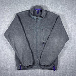 Patagonia Synchilla Fleece Jacket Mens M Full Zip 90s Gray Made In USA Vintage
