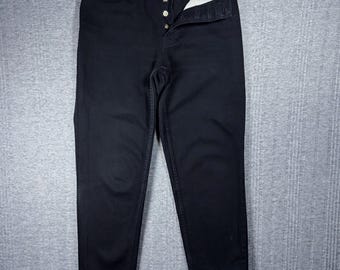 Jeansy Vintage Lawman z guzikami, czarne, w stylu western kowbojki, proste, zwężane nogawki, damskie, rozmiar 28x31, lata 90.