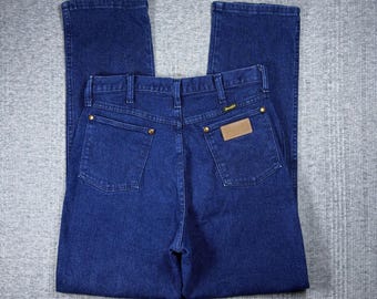 Jeans vintage Wrangler da donna, 30x31, vita alta, blu 13MTIM, stile western, stile cowgirl, USA anni '80
