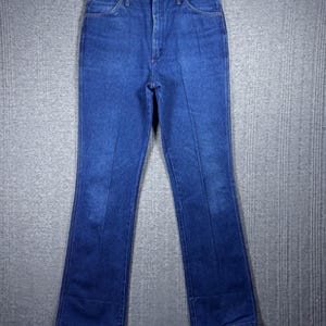 Vintage Wrangler Jeans Mens 35x35 Blue Medium Wash 936DEN Bootcut Cowboy Western USA Scovill Zipper 70s image 1