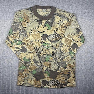 Vintage Camo Long Sleeve Shirt Camo Gear Collection Size M Single Stitch 90s