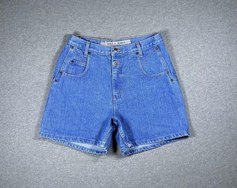 Vintage Zena Denim Shorts Frauen Größe 30 ”Blau High Waist 90er Jahre Mom Jeans Shorts