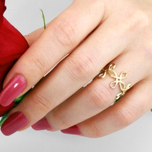 Unique Infinity Knot Ring 14K Solid Gold, Infinity Knot Band, Dainty Unique Ring, Minimalist Promise Ring, Infinity Gifted