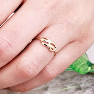 Solid 18k Gold Infinity Knot Ring Size 4.5, Infinity Ring, Knot Promise Ring, Gold Infinity Knot Ring Gift
