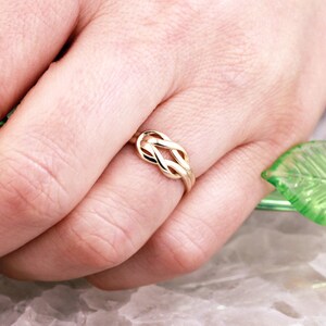 Infinity Ring Gift for Daughter Unique Promise Ring Gift for Her Knot Ring in Yellow White Rose Gold Infinity Knot Ring Birthday Gift