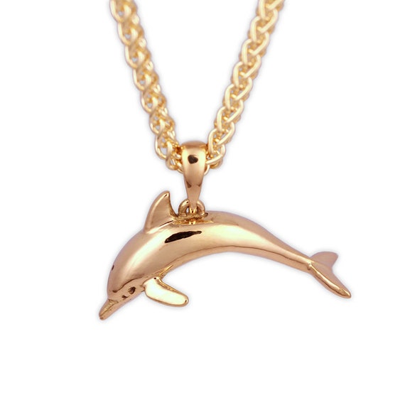 14K Yellow Gold-plated 925 Silver Dolphin Pendant with 16 Necklace Jewels Obsession Dolphin Necklace 14K Yellow Gold-plated 925 Silver Dolphin Pendant with 16 Necklace Jewels Obsession Dolphin Necklace