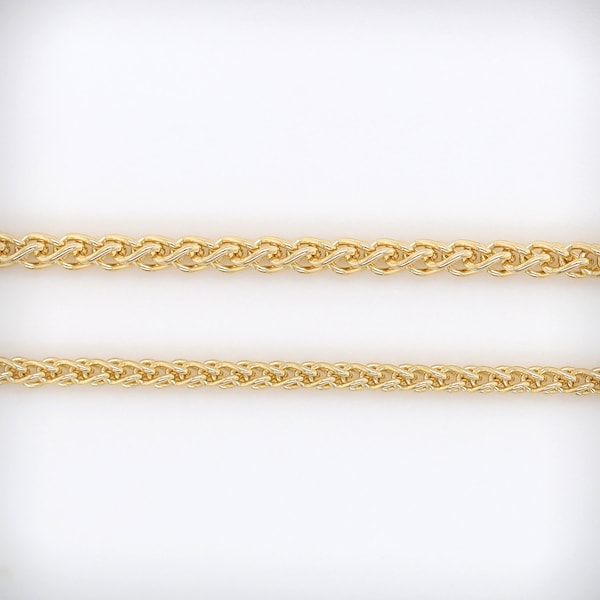 High Quality 18K Solid Gold Wheat Spiga Chain 16" inch 18" Tennis Necklace Gift For Her