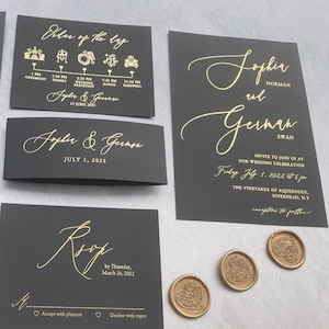 Personalized wedding invitations with Rsvp and envelopes