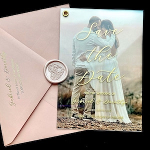 Photo Save the Date  , Acrylic  Save the dates with Gold, Silver, Rose gold foil