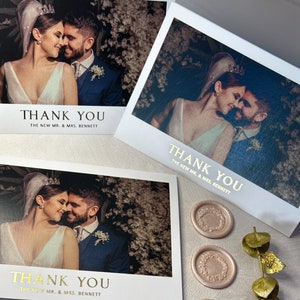 Folierte Hochzeitsfoto Dankeskarten. Benutzerdefinierte Hochzeit Dankeskarten Pack, personalisierte Hochzeit Dankeskarten mit Umschlägen.
