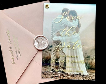 Photo Save the Date  , Acrylic  Save the dates with Gold, Silver, Rose gold foil