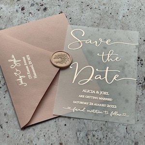 Wedding Vellum  Save the Date card , Wedding invitation . Rose gold, Gold , Silver foil .