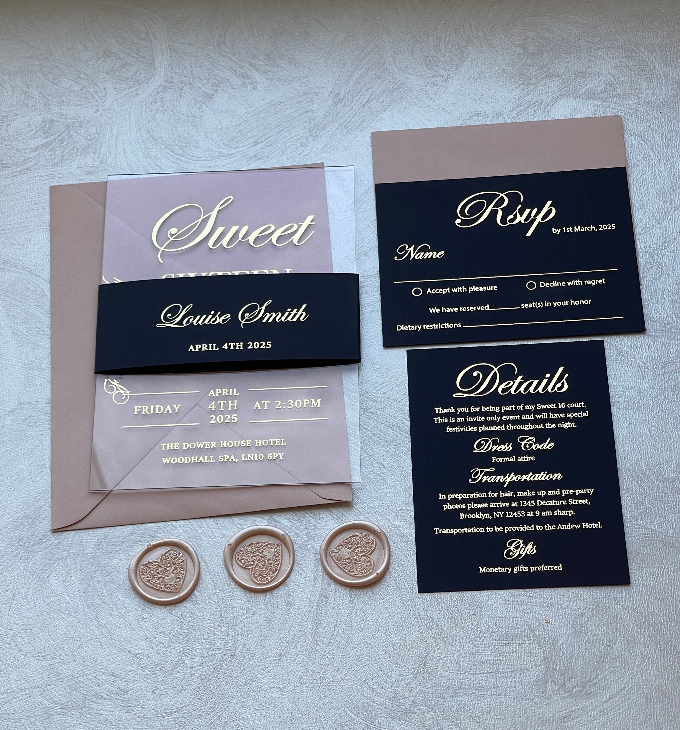 Acrylic Sweet 16 Invitation. 5x7 Sweet 16 Birthday Invitations With Gold,  Rose Gold, Silver Foil - Etsy Israel
