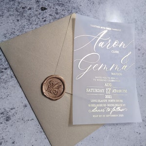 Vellum  foil  wedding invitations