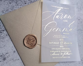 Vellum  foil  wedding invitations