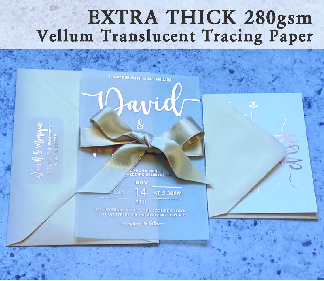 Foiled Vellum Wedding Invitations Etsy