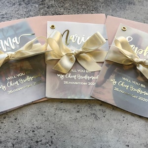 Personalosed foiled   proposal cards with photo. Will You Be My Bridesmaid Cards A6 and envelopes