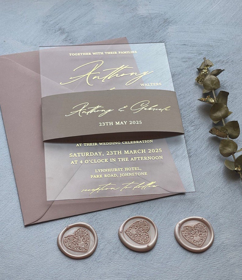 Personalized Wedding Invitation Acrylic Suite | Clear Invite With RSVP ...