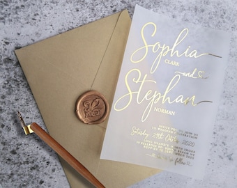 Foil Vellum wedding invitations