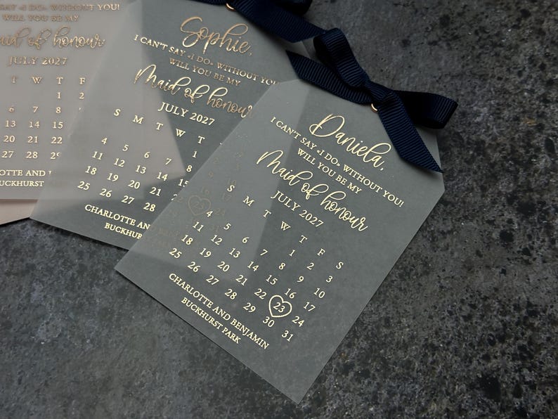 vellum tag with ribbon