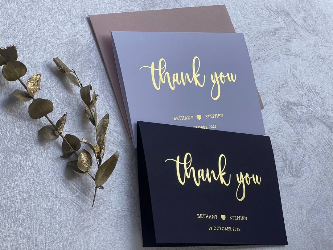 Wedding Thank You Cards Packs. Personalized Wedding Thank You Cards. - Etsy