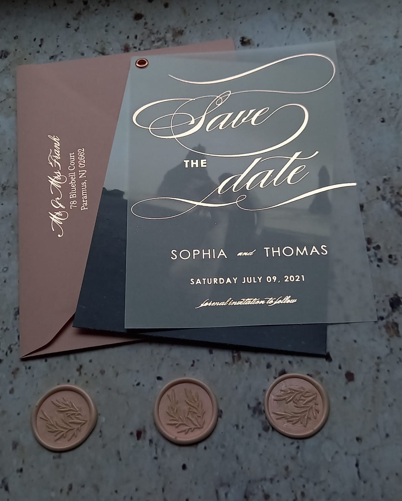 Elegant Vellum Save the Date Cards Photo Wedding Save the - Etsy