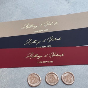 Belly Bands on Paper card and Vellum Belly Bands, Gold Rosegold silver foil