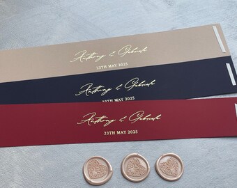 Foil Belly Bands: Paper Card or Vellum, Gold/Rosegold/Silver