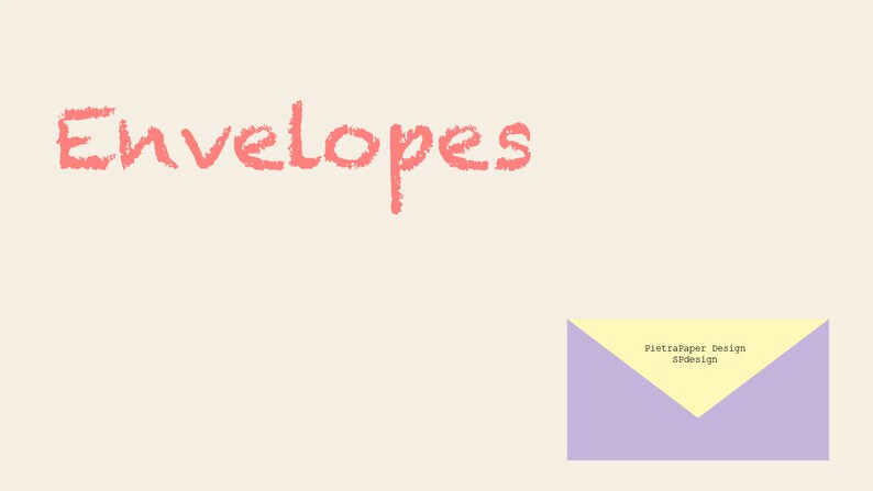 Envelopes Range for EXISTING customers Envelopes Range for EXISTING customers